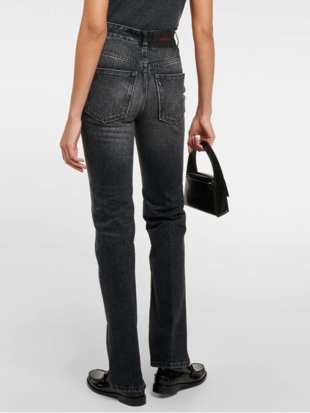 Ferragamo Women's Straight Leg Jeans in Washed Black Size XS/S